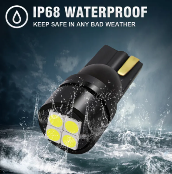 KEEN 12-24V Car W5W led Bulb 3030 4SMD T10 Clearance Wedge Dome Lights Auto License Plate Trunk Light Parking Lamp