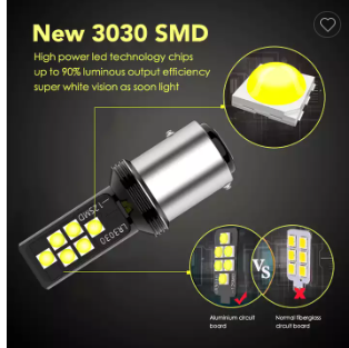 KEEN 12-24V T20 LED 3030 12SMD Light Bulb 1156 1157 BA15S BA15D Canbus Reverse Tail Brake Led bulb Turn Signal Lamp 7443 7440