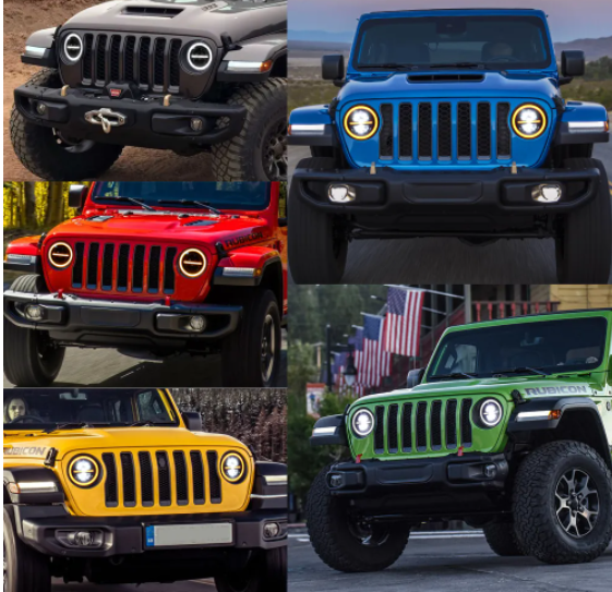 KEEN 7'' Round Angel Eye Led Headlamp for Motorcycle Harley Offroad 4X4 Jeep 7 inch Hi/lo Beam Headlight DRL with Turn Signal