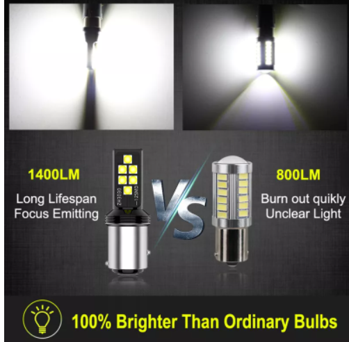 KEEN 12-24V T20 LED 3030 12SMD Light Bulb 1156 1157 BA15S BA15D Canbus Reverse Tail Brake Led bulb Turn Signal Lamp 7443 7440