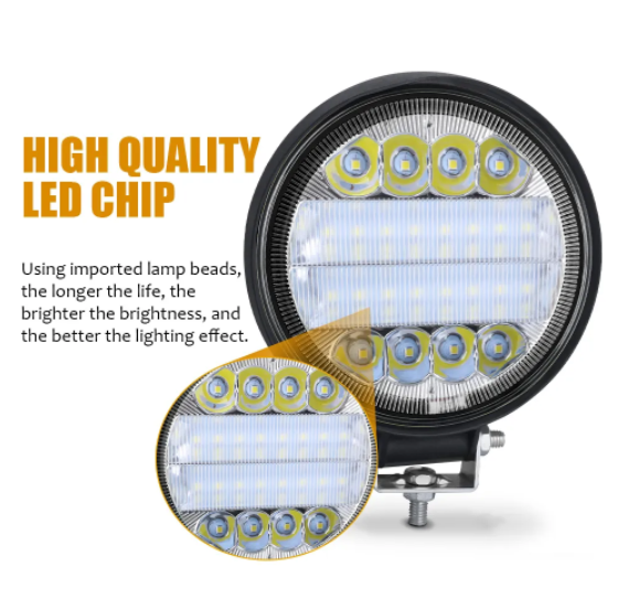   KEEN 72w Round Woke Light for Truck Trailer Car SUV Engineer Vehicle Driving Fog Lamp Offroad led Headlight Spotlights