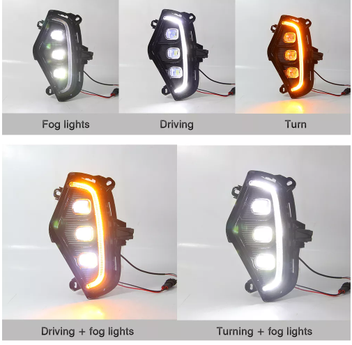 KEEN 12V Car LED Daytime Running Light for Toyota 2019-2021 RAV 4 RAV4 DRL with Amber Turning Lamp Fog Light