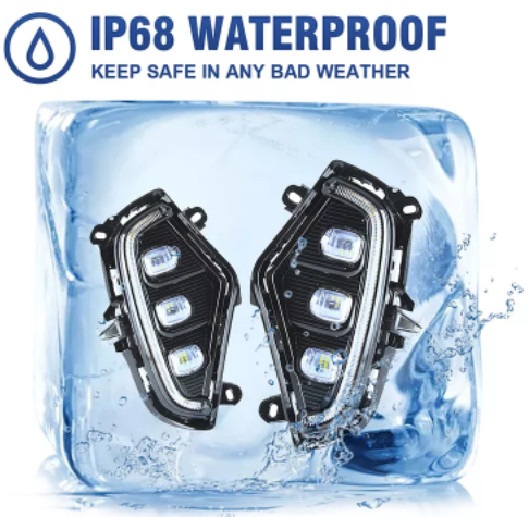 KEEN 12V Car LED Daytime Running Light for Toyota 2019-2021 RAV 4 RAV4 DRL with Amber Turning Lamp Fog Light