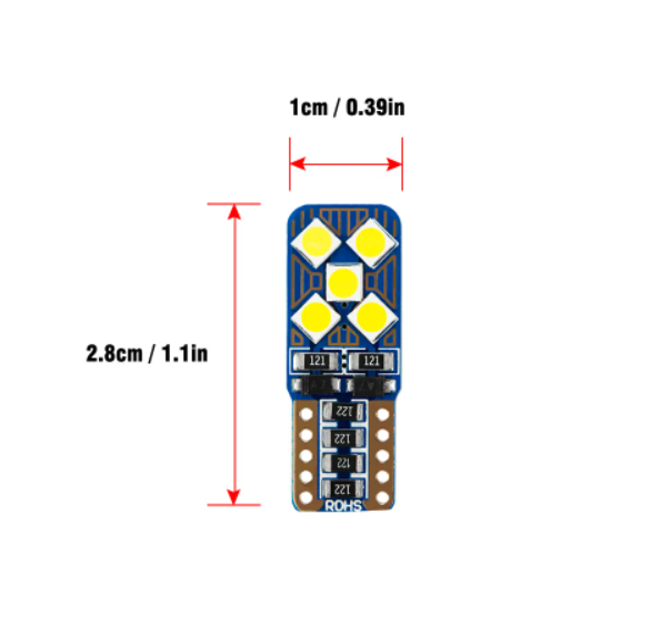  KEEN Auto T10 W5W Canbus Car Bulb 168 194 3030 10smd LED Reading Interior Map License Plate Door Side Clearance Light
