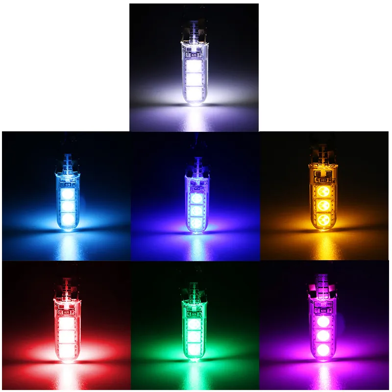  KEEN 12V Canbus Silicone T10 Car Interior Led Light Silica W5W 6smd 5050 194 168 Clearance Wedge Lights License Plate Lamp