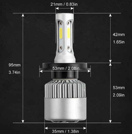 KEEN Super Bright Auto S2 LED Headlight Bulb H1 H3 H4 H7 H11 9005 9007 H13 S2 COB Headlamp 6500k