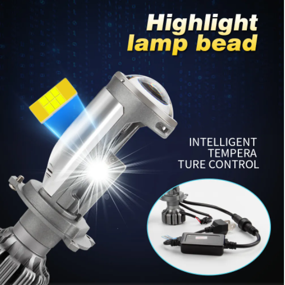  KEEN Upgrade Super Bright 60W H4 Headlight LED Mini Projector Laser Lens Headlamp Bulb LED Foglight