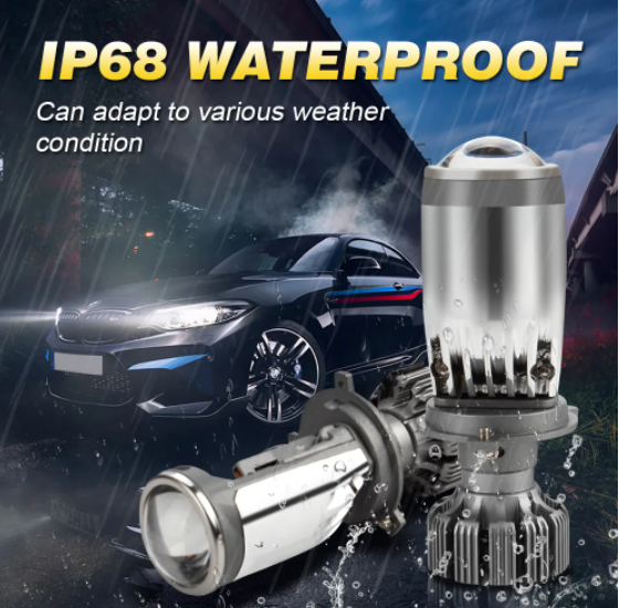  KEEN Upgrade Super Bright 60W H4 Headlight LED Mini Projector Laser Lens Headlamp Bulb LED Foglight