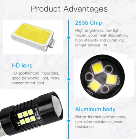  KEEN 7440 W21W Led Bulbs 7443 W21/5W Led 2835 21SMD 1156 1157 Reverse Light Canbus T20 for Car Turning Brake Parking Signal Lamp