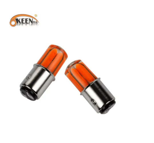  KEEN 12V 1157 Silicone Flash Strobe Lights COB P12W 1156 BA15S Auto Led Tail Stop Light Car Turn Signal Light Bulb