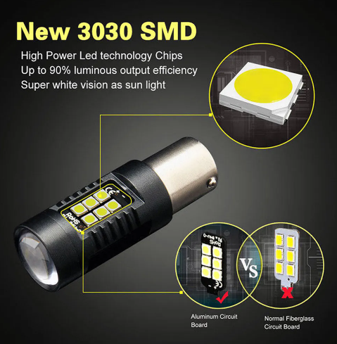 KEEN 12-24v Canbus Car Led Bulbs 1156 BA15S P21W 1157 BAY15D 3030 21SMD T20 T25 Tail Light Auto Reverse Brake Light Turning Lampts Bulbs