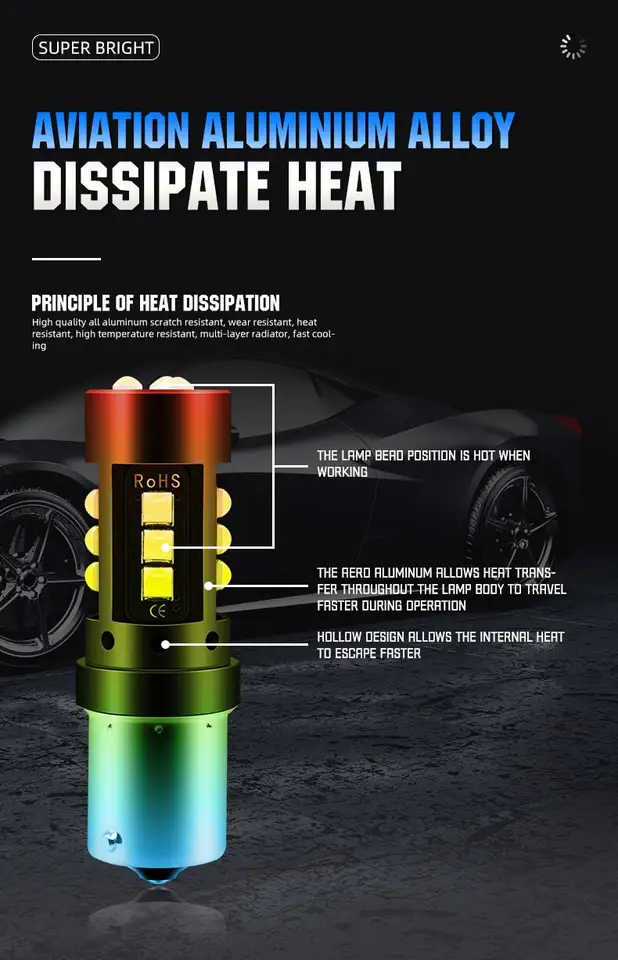 KEEN 8-80V 1156 Turn Signal Light Bulb 3030 15SMD BA15S P21W P21/5W 1157 BA15D BAY15D Auto Tail Lamp Brake Lights Bulbs