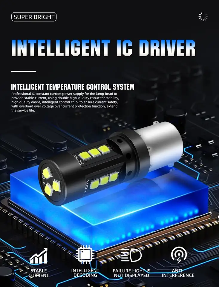 KEEN 8-80V 1156 Turn Signal Light Bulb 3030 15SMD BA15S P21W P21/5W 1157 BA15D BAY15D Auto Tail Lamp Brake Lights Bulbs