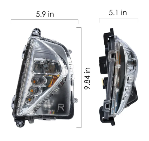 KEEN Led DRL for Toyota Prius 2016-2018 2019 2020 Fog Lamp with Amber Turn Signal Daytime Running Light Driving Headlight