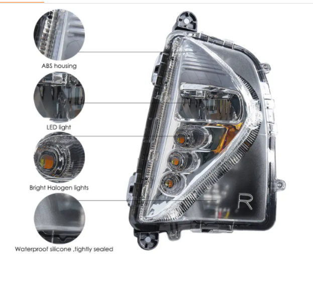 KEEN Led DRL for Toyota Prius 2016-2018 2019 2020 Fog Lamp with Amber Turn Signal Daytime Running Light Driving Headlight