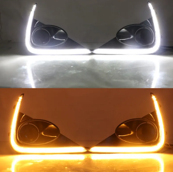  KEEN 12 Car LED DRL for Toyota Corolla X 2021 2022 2023 Fog Lamp Cover Lamp Daytime Running Lights Flow Turn Signal Light