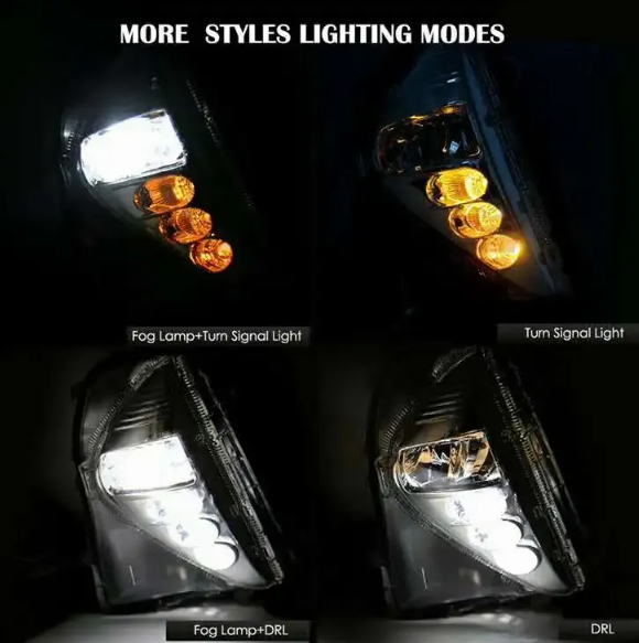 KEEN Led DRL for Toyota Prius 2016-2018 2019 2020 Fog Lamp with Amber Turn Signal Daytime Running Light Driving Headlight