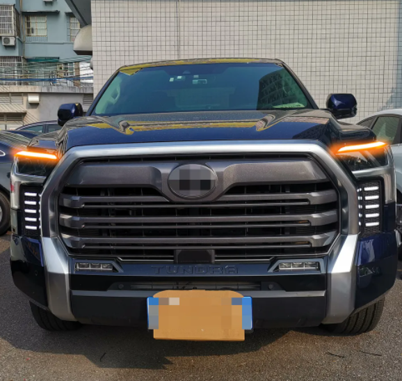  KEEN Headlamp Eyebrow DRL for Toyota Sequoia Tundra 2022 2023 Daytime Running Lamp with Flow Turn Signal Headlight Eyelids Led