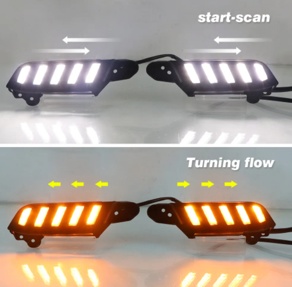   KEEN New Led DRL for Toyota Tacoma 2016-2020 Start-scan Daytime Running Light with Dynamic Turning Lamp Car Fog Lights Headlight