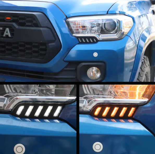   KEEN New Led DRL for Toyota Tacoma 2016-2020 Start-scan Daytime Running Light with Dynamic Turning Lamp Car Fog Lights Headlight
