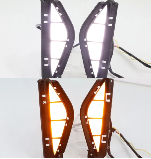 KEEN Auto LED DRL Daytime Running Light for Hyundai Santa Fe 2021 Santafe Fog Lamp Cover LED with Turning Signal