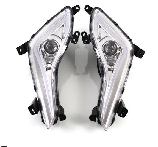  KEEN LED DRL Daytime Running Lights For Hyundai Elantra Avante 2016 2017 With Turn Yellow Signal Fog Lamp