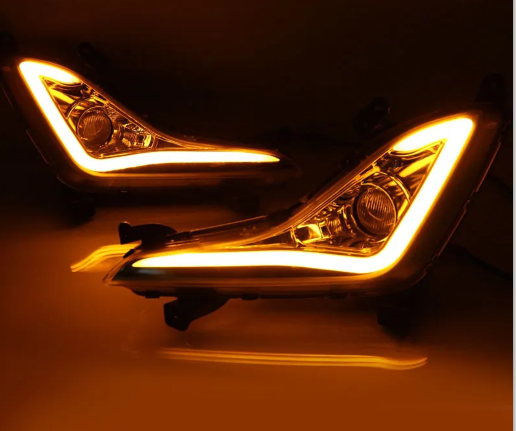  KEEN LED DRL Daytime Running Lights For Hyundai Elantra Avante 2016 2017 With Turn Yellow Signal Fog Lamp