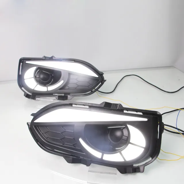  KEEN New LED DRL for Honda Fit Jazz 2017-2019 Asian Version Daytime Running Light Fog Light Cover Lamp Yellow Turning