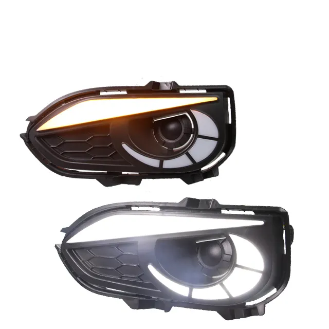  KEEN New LED DRL for Honda Fit Jazz 2017-2019 Asian Version Daytime Running Light Fog Light Cover Lamp Yellow Turning
