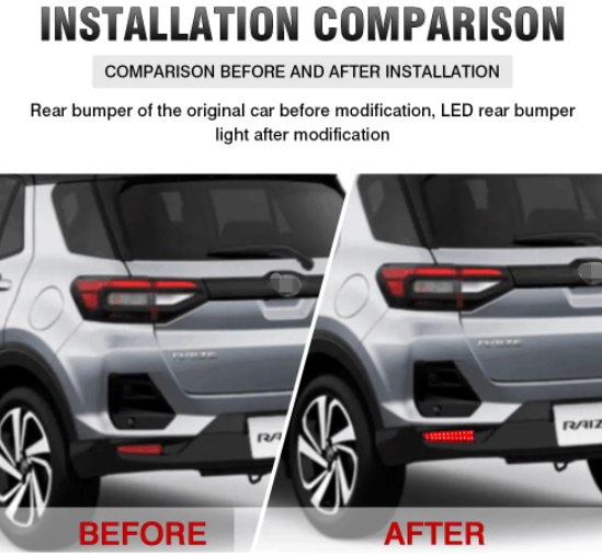  KEEN 12V led Rear Bumper Light for Toyota Raize 2019 -2021 Daihatsu Tanto Tail Lamp Brake Parking Light Reflectors