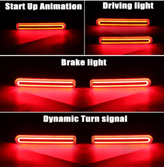 KEEN Auto Rear Bumper Lights for Toyota FJ Land Cruiser 2007-2022 Tail Light Dynamic Turn Signal Brake Reflector Lamp