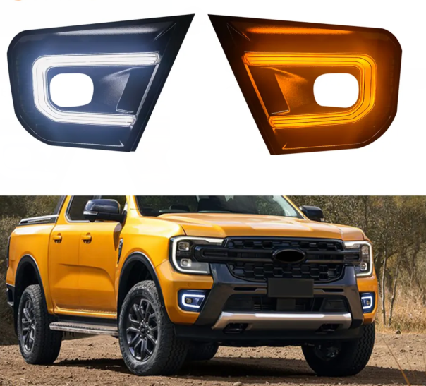 KEEN 12V Car DRL For Ford Ranger 2022 2023 Daytime Running Light Driving Fog Lights with Flow Turning Lampht