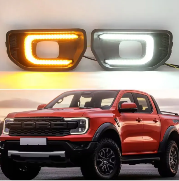 KEEN 12V Car DRL For Ford Ranger 2022 2023 Daytime Running Light Driving Fog Lights with Flow Turning Lampht