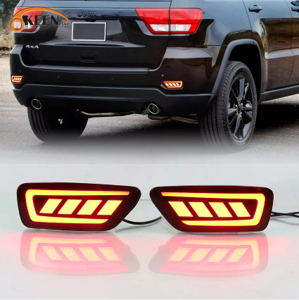 KEEN Rear Bumper Light for JEEP Compass Grand Cherokee 2011-up Dodge Journey 2013-2015 Taillight Flow Turn Brake Reflector Led