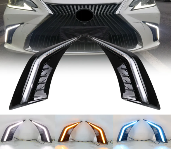 KEEN Car Led DRL for Lexus ES Series ES350 ES250 2018-2022 Daytime Running Lights Flow Turn Signal Fog Lamp Auto Head Lights