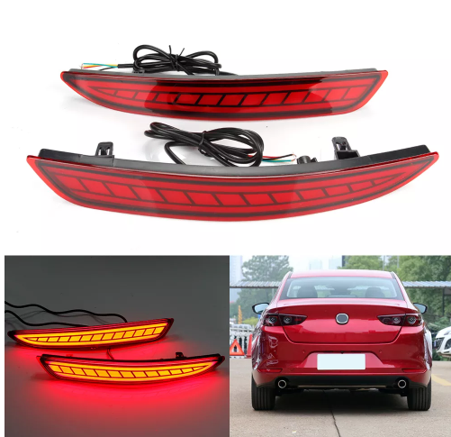 KEEN Car LED Rear Bumper Reflectors for KEEN Car LED Rear Bumper Reflectors for Mazda 3 AXELA Sedan 2019-2021 Tail Lamp Flowing Turn Signal Light Warning Brake lights
