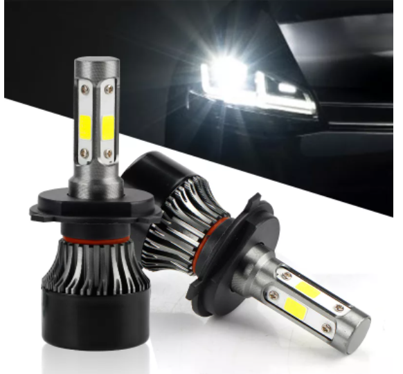 KEEN 4 Sides COB S4 LED Headlight H4 Light Bulb H1 H11 H8 HB3 HB4 9005 9006 H7 White 6500k Car Headlamp 12V