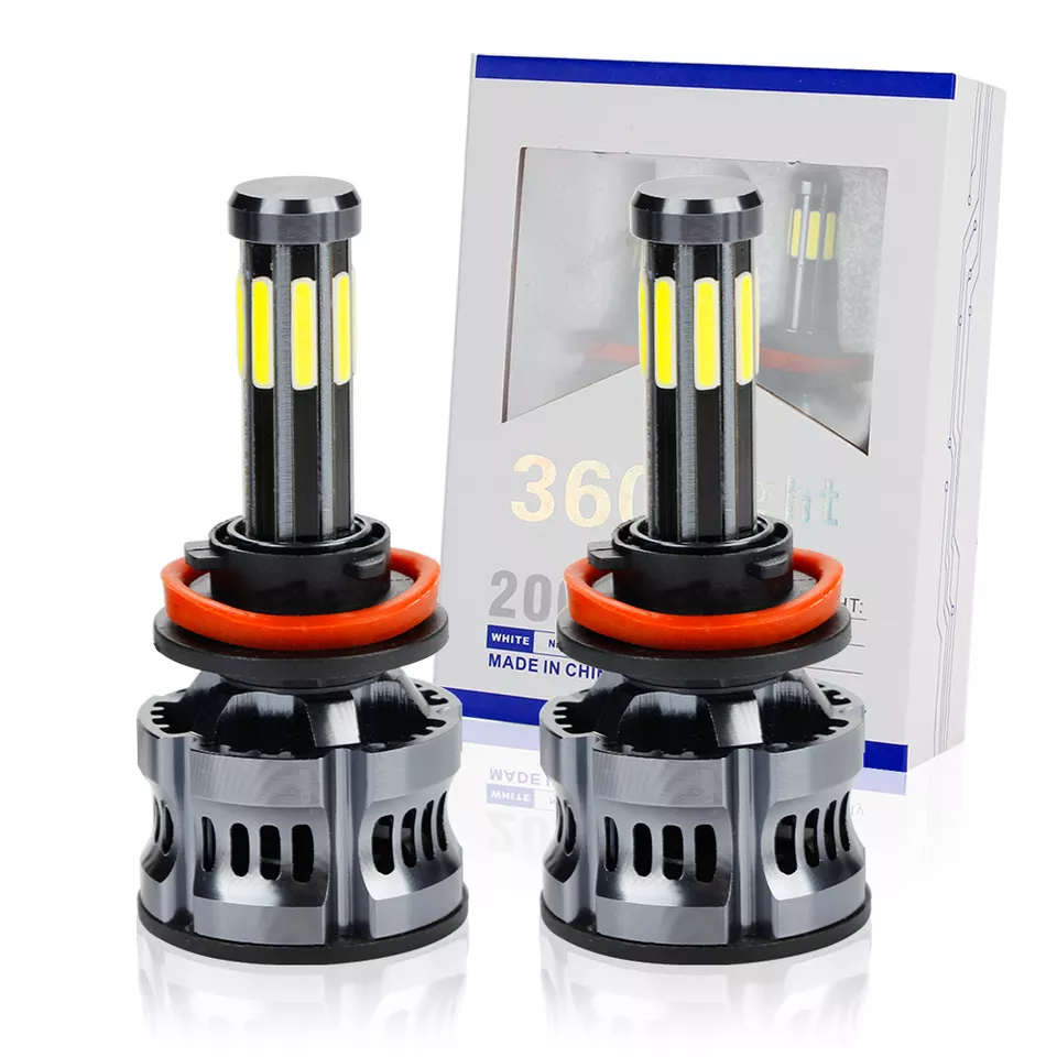 KEEN 360 Lighting LED Headlight 8 Sides COB H4 H7 H11 H1 H8 HB3 HB4 9005 9006 6000k White For Car head fog lamp replacement