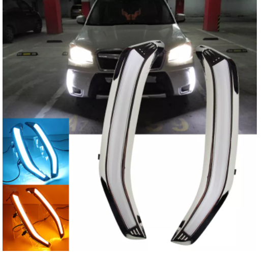 KEEN 12V LED Auto Light Daytime Running Light for Subaru Forester 2013-2016 Fog Light DRL Amber Car Turning