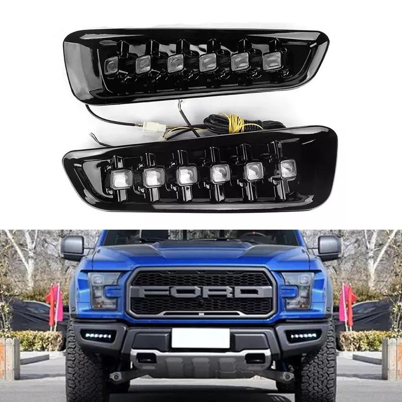 KEEN For White amber Switchback Sequential blue fog light for 2017 2018 2019 Ford F150 Raptor DRL daytime running fog lamp cover