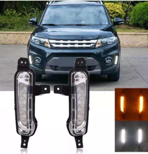 KEEN Car LED DRL for Suzuki Vitara 2016 Daytime Running Lights with Amber Turn Signal Auto Headlight Driving Fog Light