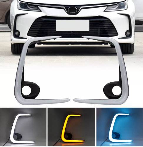 KEEN Car Light DRL for Toyota Corolla 2019 2020 U-shape Daylight Driving Headlights Auto Turn Lamp Foglight led