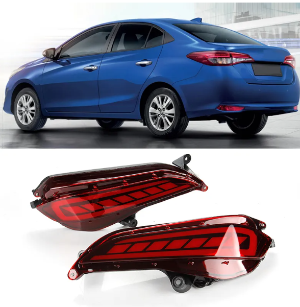 KEEN New Style For 2017 2018 2019 Toyota Yaris Car LED Rear Bumper Reflector Taillight Parking Brake Light