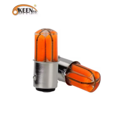 KEEN 12V 1157 Silicone Flash Strobe Lights COB P12W 1156 BA15S Auto Led Tail Stop Light Car Turn Signal Light Bulb