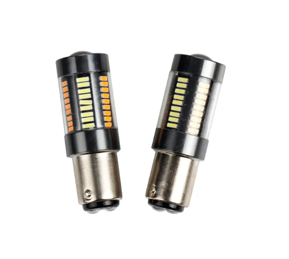 KEEN Dual Colors LED 1156 1157 Light Bulb 4014 66smd BA15S BAU15D T20 7440 7443 T25 Car Rear Switchback Brake Turn Signal Lamp