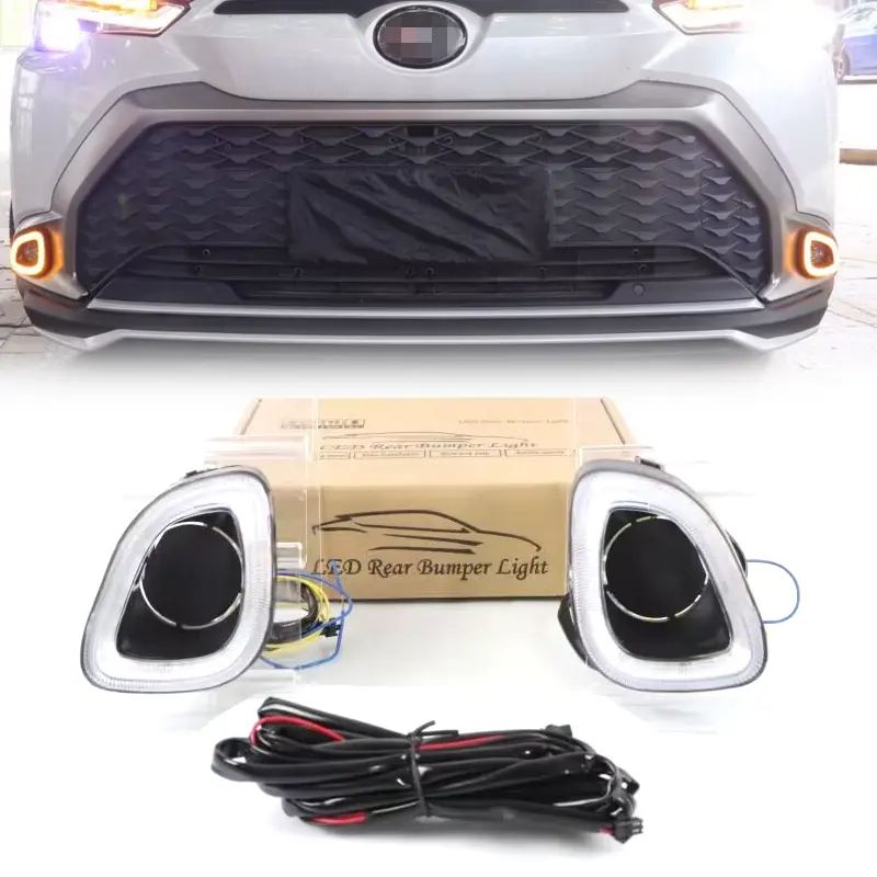 KEEN Daytime Running Lamp for Toyota Frontlander 2022 2023 DRL Car Fog Light Cover Light Streamer Turn Signal Auto Headlights