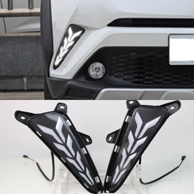 KEEN LED DRL for Toyota CHR C-HR 2016 2017 2018 2019 Daytime Running Light with Flow Turn Signal Car Fog Light