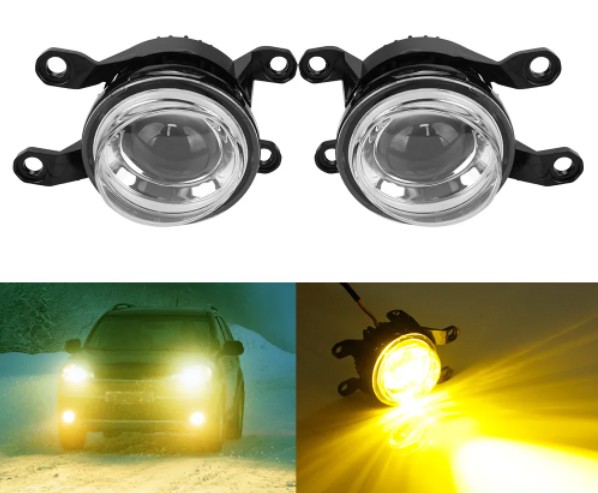 KEEN Round Led Fog Light for Toyota Highlander Prado Sienna Yaris Prius Corolla Camry DRL Fog Lamp Projector Head Lights