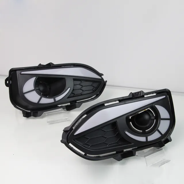 KEEN New LED DRL for Honda Fit Jazz 2017-2019 Asian Version Daytime Running Light Fog Light Cover Lamp Yellow Turning