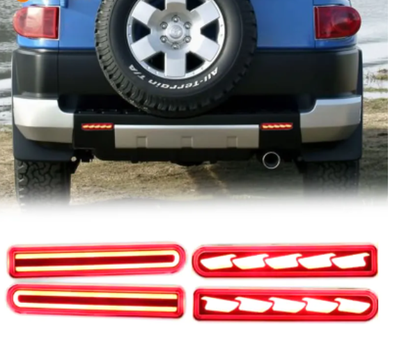 KEEN Auto Rear Bumper Lights for Toyota FJ Land Cruiser 2007-2022 Tail Light Dynamic Turn Signal Brake Reflector Lamp